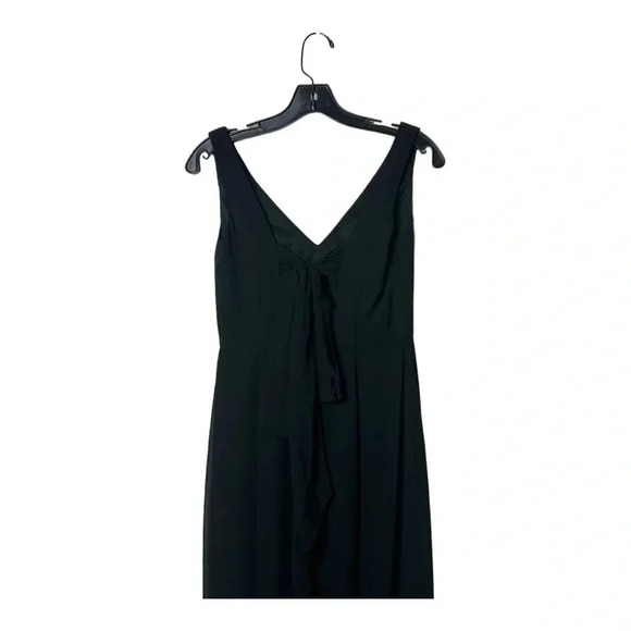SOCIAL BRIDESMAIDS SLEEVELESS TIE BACK CHIFFON TRUMPET‎ GOWN DRESS SIZE 2 BLACK - Picture 9 of 10